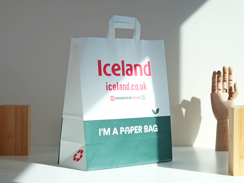 کیف ایسلند از مواد الیاف چوب پاپتیک در کیسه حمل قابل استفاده مجدد بسته بندی پایدار